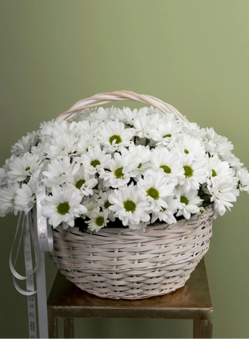 Композиция в корзине «Ромашковое настроение» от интернет-магазина цветов в 