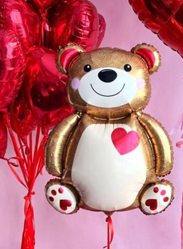 Мишка с сердцем  84 см  от интернет-магазина цветов в 
