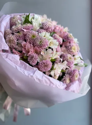 Букет кусто хризантемы и альстромерия от интернет-магазина цветов в 