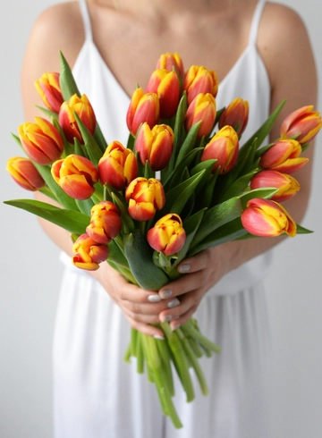 23 тюльпана под ленту  от интернет-магазина цветов в 